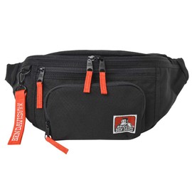 Ben Davis Women's Body Bag, Waist Pouch, Men's Wapo Fanny Pack, Large Capacity, 1.5 gal (4 L) Hip Bag, Stylish, Black x red