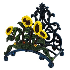 Wall Mounted Garden Hose Holder - Heavy Duty Cast Iron Water Hose Holder for Indoor Outdoor, Garden & Yard Decoration Water Pipe Hanger, Metal Sturdy Hose Rack Reel Storage Butler (Sunflower)