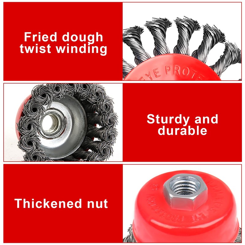 RUCUDIM Wire Brush Angle Grinder Flex, Cup Brush Angle Grinder,
