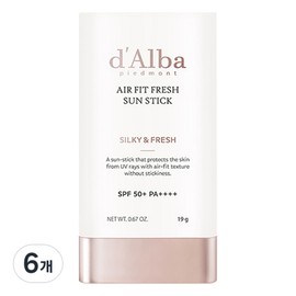 [Vegan Beauty] Dalba Air Fit Fresh Sun Stick SPF50+ PA++++, 19g, 6 pieces / [비건뷰티] 달바 에어 핏 프레쉬 선스틱 SPF50+ PA++++, 19g, 6개