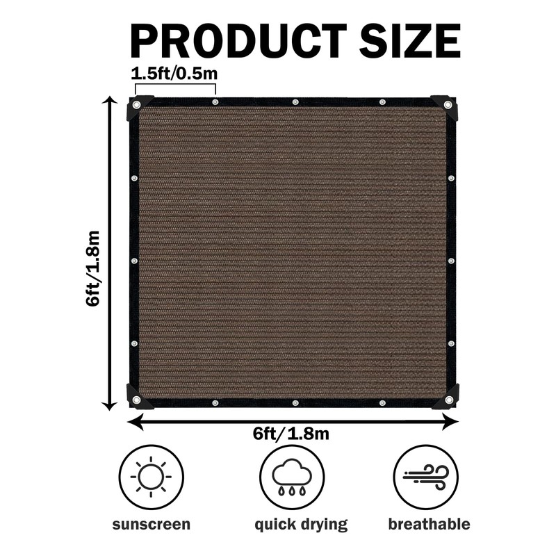 IMSGVIFO Mocha Sun Shade Cloth,Pergola Shade Cover with Reinforced Grommets,90%