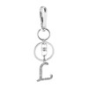 Rohans Womens Silver Plated Alloy Car Key Ring with Crystal