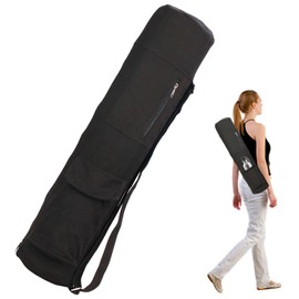 Leikurvo Women's Yoga Bag Sports Bag 69 x 16 x 16 cm Yoga Mat Bag with Bottle Pocket, Adjustable Shoulder Strap Yoga Mat Bag, Multifunctional Gym Yoga Accessories for Yoga Mats, Black