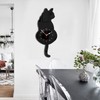 LOVIVER Wagging-Tail Cat Quartz Wall Clock for Decor, Black Cat