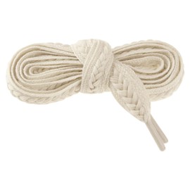 Elerevyo 1 Pair Wide Fat Shoe Laces for Sneakers, Contrast Color Braided Twist Weave Shoeslaces 140cm/55.12" Beige