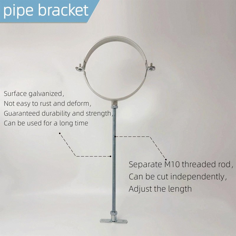 2 Sets Adjustable Pipe Bracket，Heavy Duty Galvanized Iron Stove Pipe