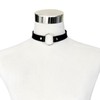 Deelfel Women's Black PU Leather O Ring Necklace Punk Goth