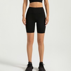 Women's High-Waist Spandex Skinny Sports Shorts with Butt-Lifting Design Khaki/XXL 2ea