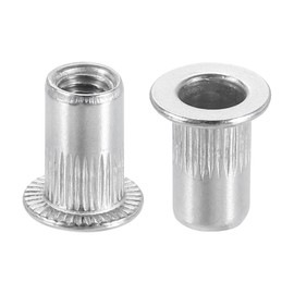 sourcing map M4 304 Stainless Steel Rivet Nuts Flat Head Insert 30Pcs