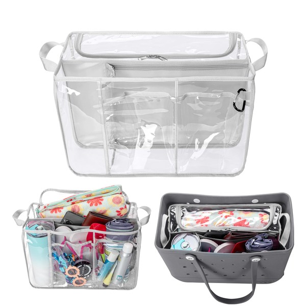 Rexmica Clear Beach Bag Organizer Insert Compatible with BOGG BAG