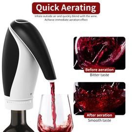 Electric Wine Aerator Pourer - Portable Electric Wine Decanter Set, Automatic Wine Aerator Pourer Spout with USB Rechargeable, Smart Wine Dispenser Best Wine Gifts for Home, Bar and Travel
