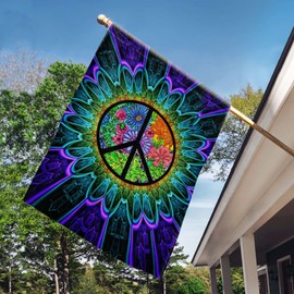 Flags-Hippie Just A Little Something To Brighten Your Day Flag QNK163F, House Flag (29.5" x 39.5")-USA House Garden Flags Premium Polyester-Decorative Outdoor Flags