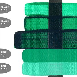 Fluid Acrylics by GOLDEN, Phthalo Green (Blue Shade), 16 fl. oz. Bottle, Professional Acrylic Paint, Transparent