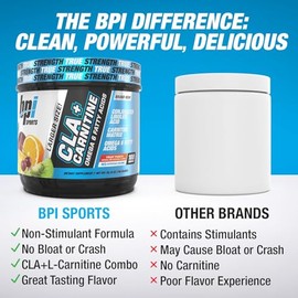 BPI Sports CLA + Carnitina - 100 Porciones - 700 gr - Sin cafeína - Fruit Punch