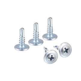 sourcing map Phillips Head Self Tapping Screws, #8 x 1/2" Carbon Steel Self Drilling Sheet Metal Screw Silver Tone 200pcs