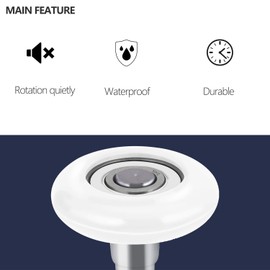 XiKe 12 Pack White 2" Nylon Garage Door Roller 7" Stem, Quiet/Durable and High Load, Use 6200-2RS Double Seals Precision Bearings.