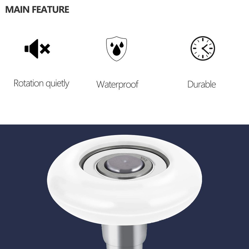 XiKe 12 Pack White 2" Nylon Garage Door Roller 7"