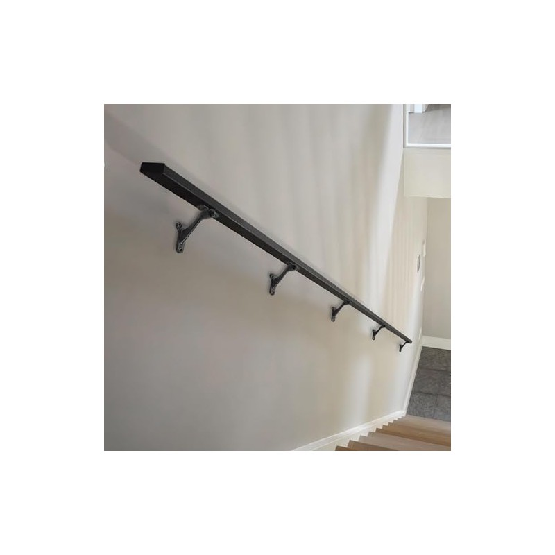 khtumeware 4 Pack 3 Inch Matte Black Hand Rail Bracket