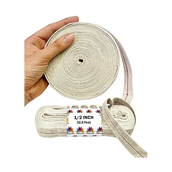 Craftsman Flat 100% Cotton Wicks (1/2 Inch 32.5 Feet) for