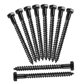 Operitacx 10pcs Carbon Steel Lag Screws for Wood Heavy-duty Exterior Use Hex Head Self-tapping Lag Bolts with High Strength and Reliable Holding Power Precision Machined for Decking Fencing