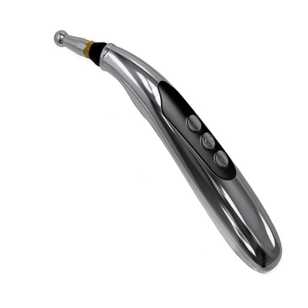 Zeerkeer 3-in-1 Acupuncture Pen Electronic Acupuncture Massage Pen with 3 Massage Heads and 2 Massaging Gel USB Rechargeable Meridian Energy Pen for Pain Relief