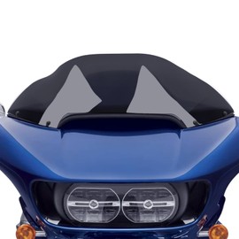 8’’ Windshield Windscreen Wind Splitter Compatible with Harley Touring Road Bike 2015-2024 (Dark Gray)