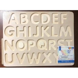 Horizon Wood Alphabet Tracing Puzzle w/ Wood Dowel - Homeschooling - Sealed New