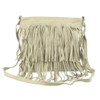 Girly Handbags Suede Fringed Shoulder Bag, beige