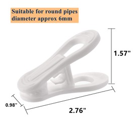 Yopay 50 Pack Hanger Clips for Hangers, Multi-Purpose Plastic Hanger, Easily Clip on Clothing Pants, Strong Pinch Finger Clips for Home, Office, Travel, White