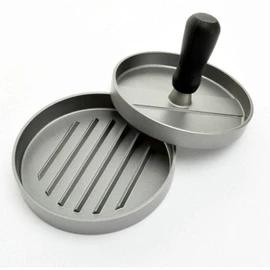 Burger Press, Hamburger Patty Forming Machine,Non-Stick Burger Patty Mould with 40 Wax Paper Discs 11cm Aluminum Burger Press Quarter Pounder Ideal for BBQ