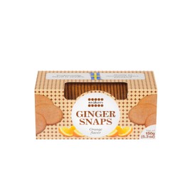 Nyakers Pepparkakor Swedish Ginger Snaps Cookies, Vegan Cookies, Dairy-Free Snacks, Gourmet Cookies, Food Gift for Holidays, Christmas, Thanksgiving - Window Box - 5.3oz (Orange)