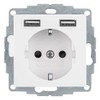 Berker Schuko/USB 48031909 S.1 socket, polar white with S.1 socket,