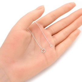 Adabele - Extensor de cadena de cable de plata de ley 925 auténtica, de 5 pulgadas, fino pero fuerte, extensión para collar, tobillera, pulsera, joyería SS102-5