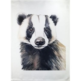 Half a Donkey The Badger large cotton tea towel