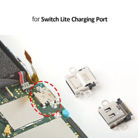 Pack of 2 for Switch Lite Charging Port, USB Type C Charging Socket for Switch Lite HDH 001, Replacement Dock Connector, Console Accessories