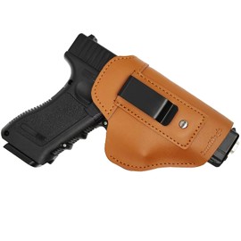 Gun Holster for Glock 19/26/43x, Sig P365, Taurus G3C - Adjustable IWB Concealed Carry Leather Holster for Men & Women, Right/Left Hand Draw, Ultralight Tactical Design, Fits Similar Sized Handguns