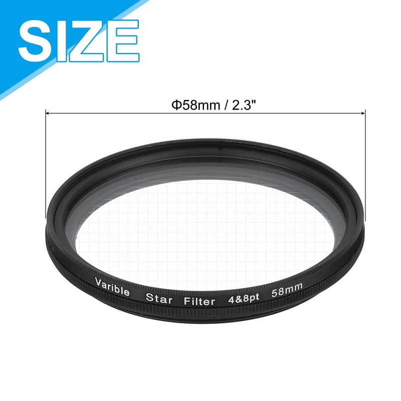 sourcing map 58mm Variable Star Filter, Starburst Lens Filter 4-8