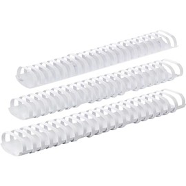 Qty 100 1-1/4-inch White Plastic Binding Combs 32mm Spines 19 Loops