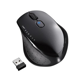 Buffalo BUFFALO Wireless Blue LED 5 Button NeoFit Mouse, Medium Size, Black BSMBW515MBK
