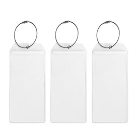 3Pack Cruise Luggage Tags,PVC Holders Fitting for Printing Label Tags, Waterproof with Resealable Zipper & Steel Loops