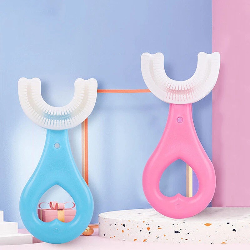 2x Children Kids Baby Toothbrush 360° U-shaped Brush Oral Teeth