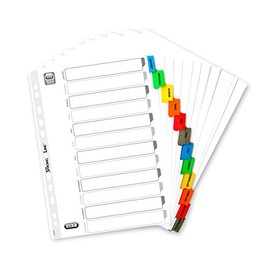Elba Strongline tab A4 register Jan-Dec, white with multi-colored tabs, 1 set