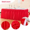 14ft Red Table Skirts for Rectangle Tables Polyester Pleated Table