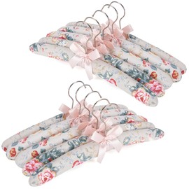 NEOVIVA Padded Hangers for Women Clothing, Floral Padded Clothes Hangers for Women, No Shoulder Bump Hangers for Adult, Padded Clothes Hangers for Women Sweaters, Dresses, Suits (10 Pack)