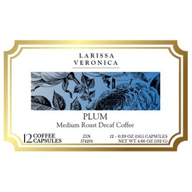 Plum Medium Roast Decaf Coffee (Single Serve K-Cup Pods) (Gourmet, Naturally Flavored, Whole Coffee Beans) (12 pods, ZIN: 574201) - 3 Pack