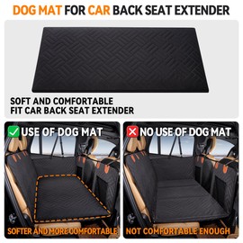 YJGF Dog Mat for Back Seat Extender for Dogs,Dog Bed for Car,Hard Bottom Car Seat Cover for Dogs,Pet Cover for Hammock for Car (Black, for car Back seat Extender)