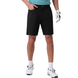 Pioneer Camp Men's Golf Shorts Stretch Golf Half Pants Shorts with 3 Pockets, black, 32