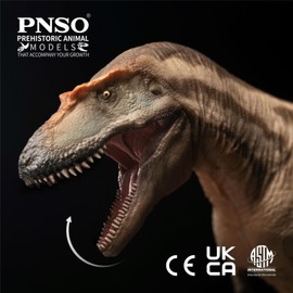 BACALYSO | PNSO Growth Series 71 Gorgosaurus Figure, Horrible Lizard, Tyrannosaurus, Cretaceous, 10.2 inches (25.8 cm), Openable Mouth, Painted, Carnivore, Realistic PVC Toy, Science, Model, Dinosaur Lovers, Present, Premium Statue