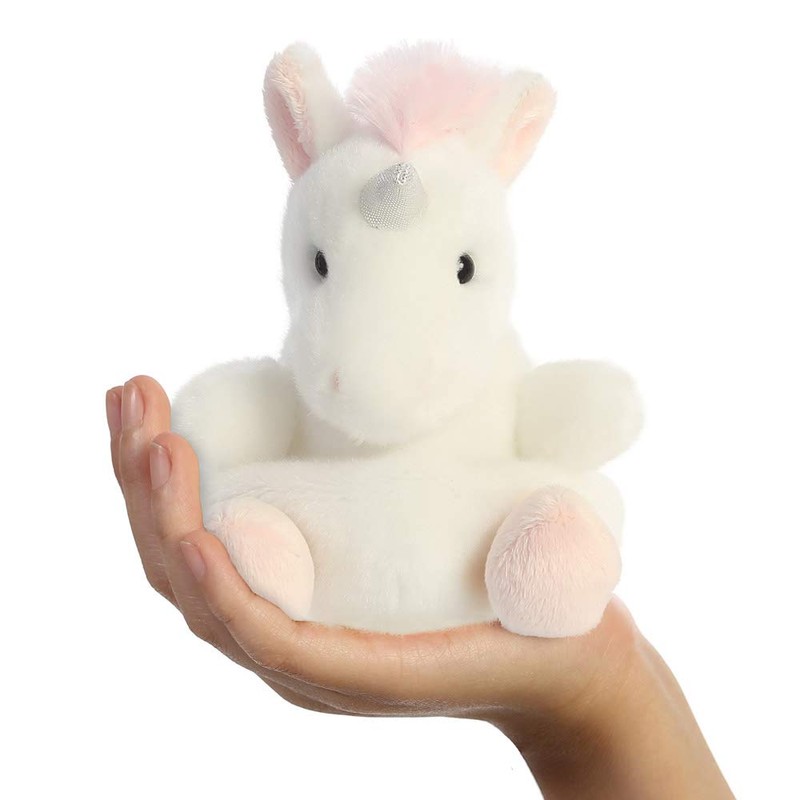 Aurora, 33482, Palm Pals Sassy Unicorn, 5In, Soft Toy, White