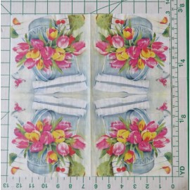 Celebrate the Home THREE DECORATIVE  LUNCH NAPKINS for DECOUPAGE "Spring Tulips"